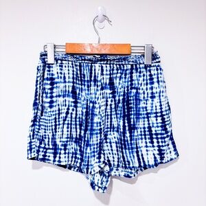 GARAGE Blue and white tie-dye lounge shorts | Soft casual summer | Small *